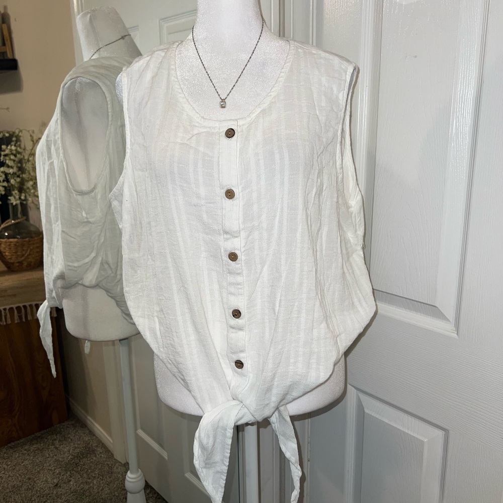 Dash Lightweight Tie Front Blouse Size XL